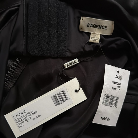 L’AGENCE Sayla Silk Slip Gown NWT $695 Black Satin Size 2 Maxi Dress - Picture 11 of 16